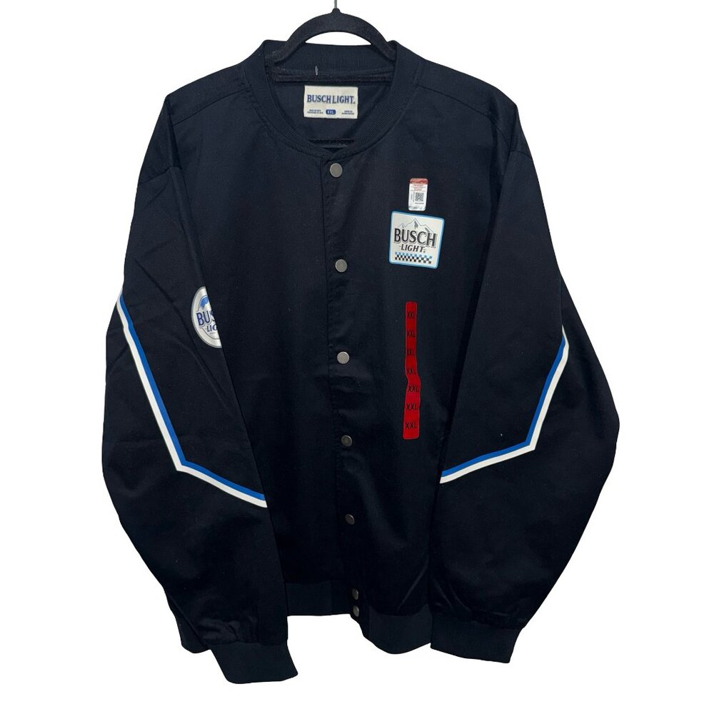 Busch Light Nascar Racing- Style Men's Cotton Blend Bomber Jacket  Sz 2XL NWT